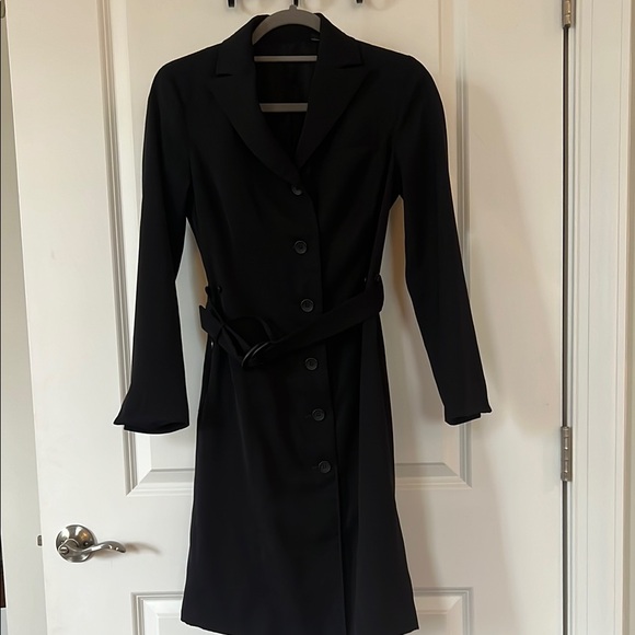 Unknown Dresses & Skirts - Black Long Sleeve Button Front Shirt Dress with Notched Collar